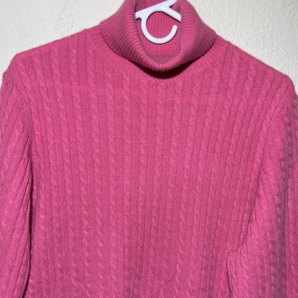 Charters Club 100% 2-PLY Cashmere Turtleneck Sweater Cable knit - Picture 2 of 5
